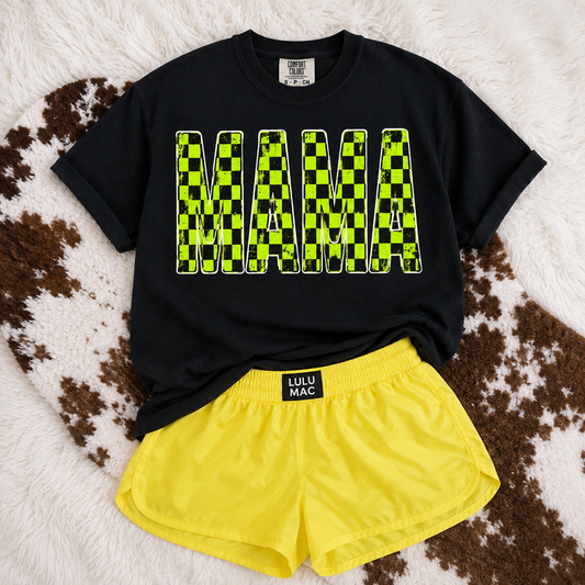 Mama - Checkered Neon